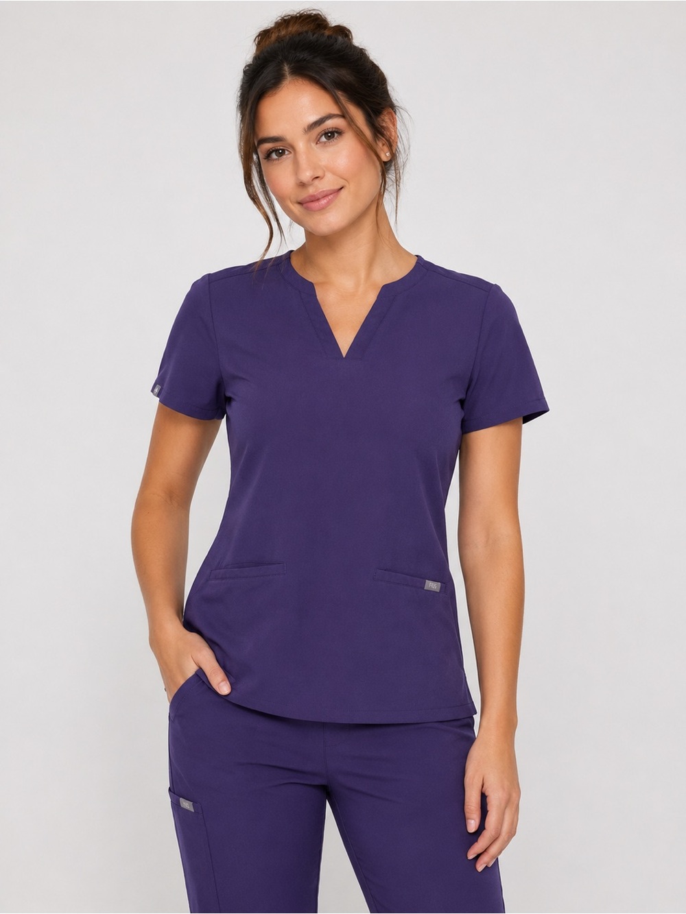 FIGS Purple Scrub Top Women’s XS Technical Collection Medical Uniform